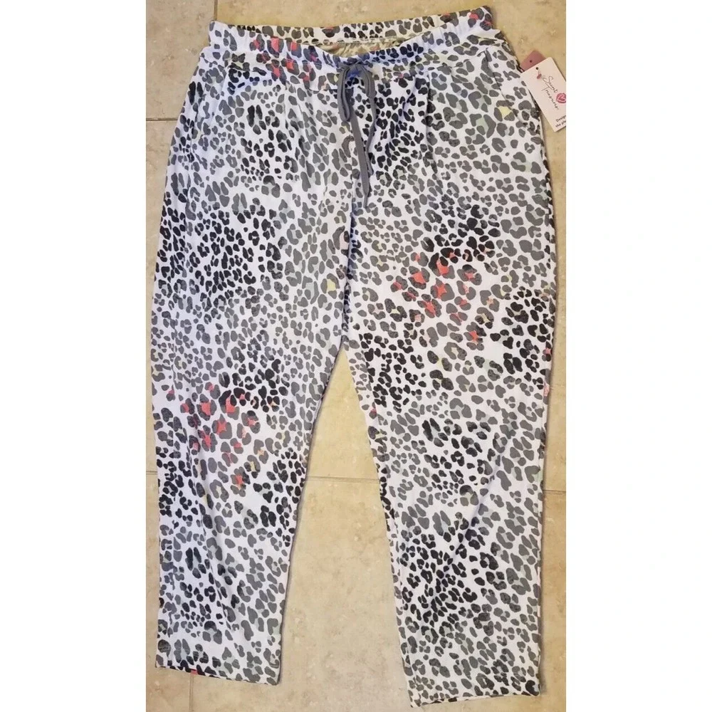 Secret Treasures Women 2pc Lounge Sleep Set Top & Pants Animal Print M (8-10)NEW